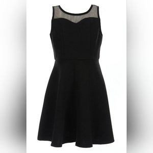 Girls Zunie Sleeveless Illusion Neckline Ottoman Skater Dress